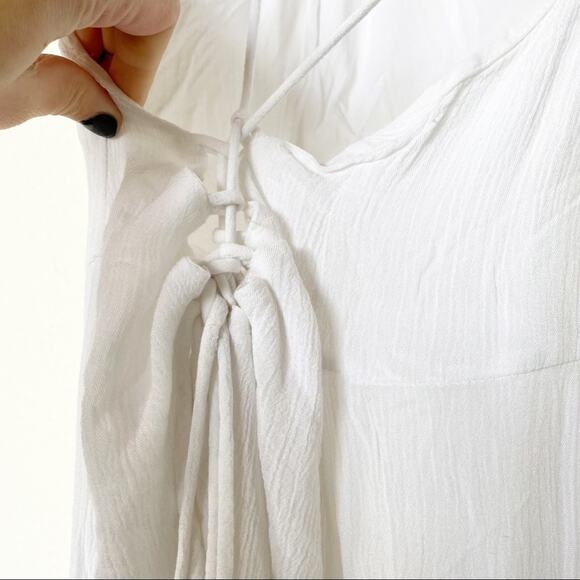 Girl & the Sun Luna Tie Back Maxi Dress White Size XS - Picture 5 of 12